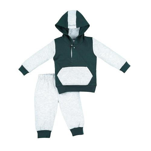 Macitoz 100% Pure Cotton Solid Full Sleeve Hooded T Shirt and Long Pant for Baby Boys/Full Sleeves Shirt with Cap Attached Top and Pant Winter Dresss for