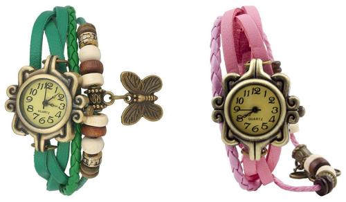 Acnos Analog Beige Dial Multicolor Strap Watch For Women - (44462)