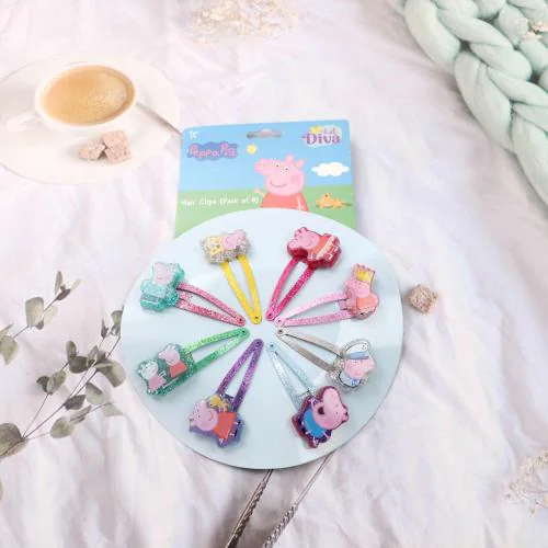 Li'l Diva Peppa Pig Hair Clips Pack of 8