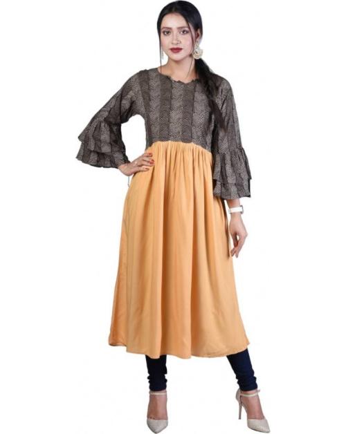 VLS Women Embroidered Cotton Blend A-line Kurta (Multicolor) - XL Size