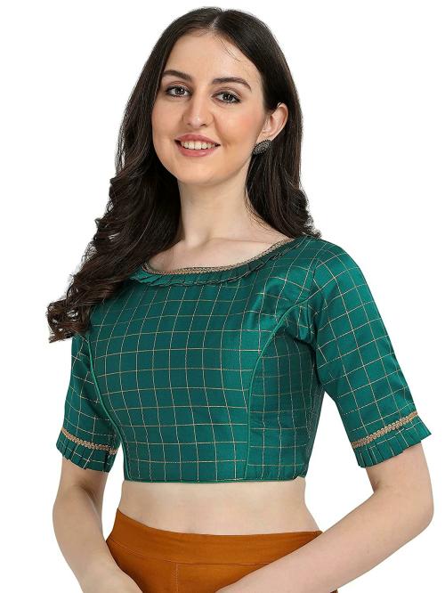 Amrutam Fab Women Green Silk Blouse