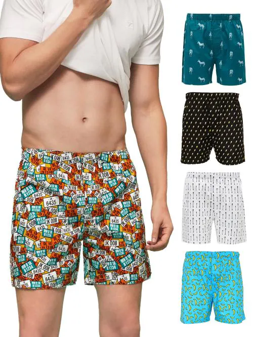 XYXX Pack of 5 Intellieaze Super Combed Cotton Remix Men Boxers