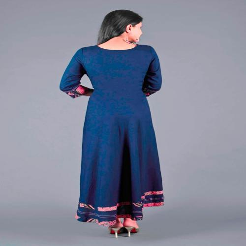 Anarkali Dress for Women | Rayon Printed Rajasthani Ethnic Designer Wear Kurtis for Girls | Readymade Stylish Long Anarkali Kurta for Women Size L