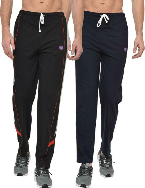 Buy Vimal Jonney Men Multicolor Solid Cotton Blend Track Pants (Pack of