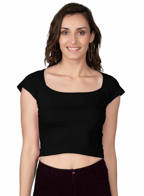 AD2CART VA4159 Women TV Oval Neck 3/4 Sleeve Stylish Crop Top for Women
