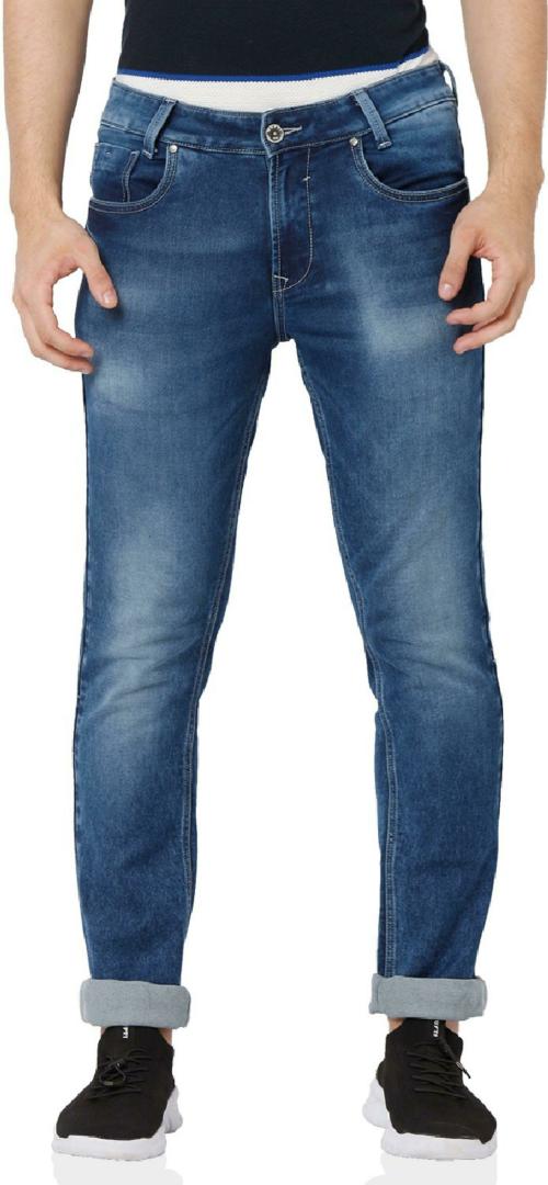 Mufti Mid Blue Super Slim Fit Ddl Stretch Jeans