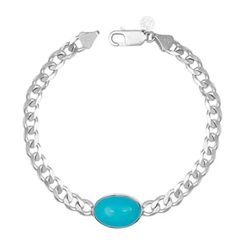 GIVA Sterling Silver Blue Mens Bracelet For Men