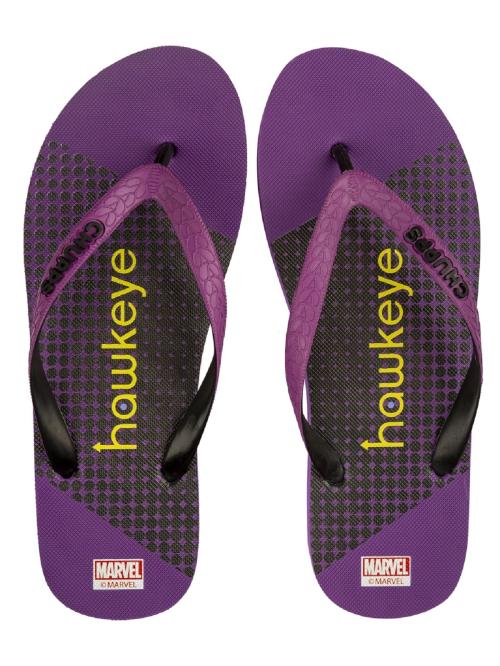 Women Purple MARVEL HAWKEYE Natural Rubber Flip Flops