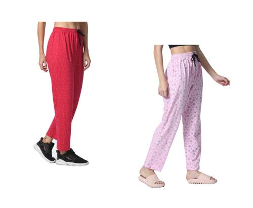 IndiWeaves Women Cotton Allover Printed Lower Pyjamas (Pack of 2)