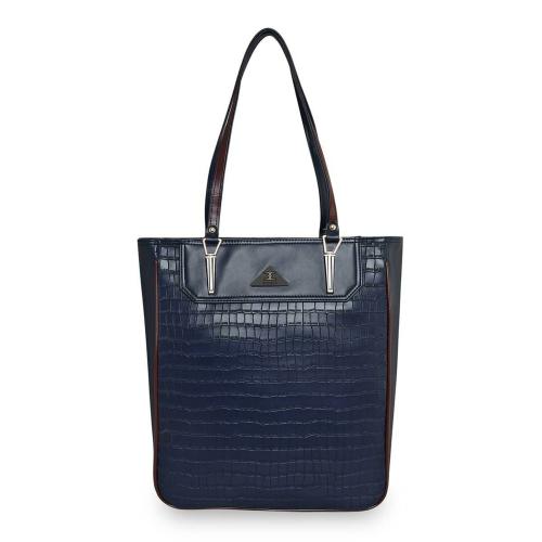 ESBEDA Blue Color Croco Handbag Solid Pattern For Women (M00100007-3)