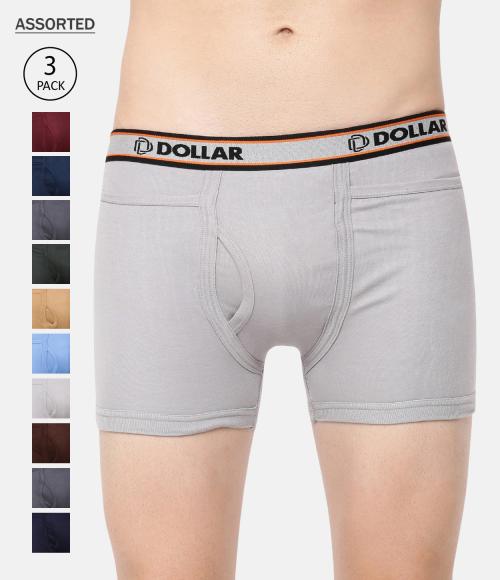 Dollar Bigboss Men's Assorted Pack of 3 Interlock Pocket SPCD Trunk