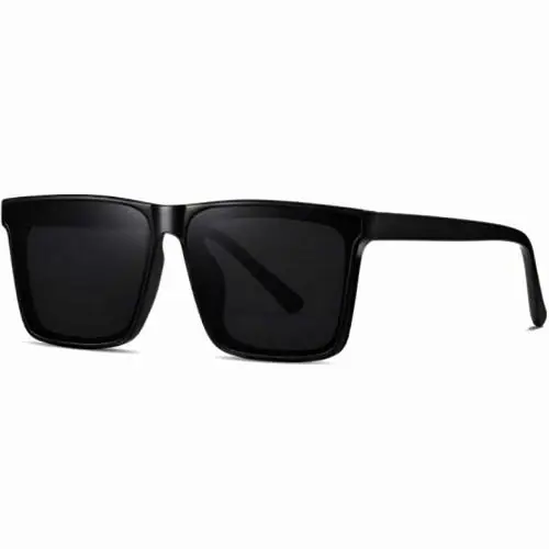 CREATURE Square Oversized Sunglasses for Women Men Fashion Flat Top Big Black Frame Shades