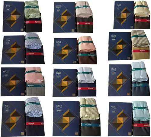 Raymond Men Multicolor Checkered Polycotton Set Of 12 Shirt And Trouser Fabric