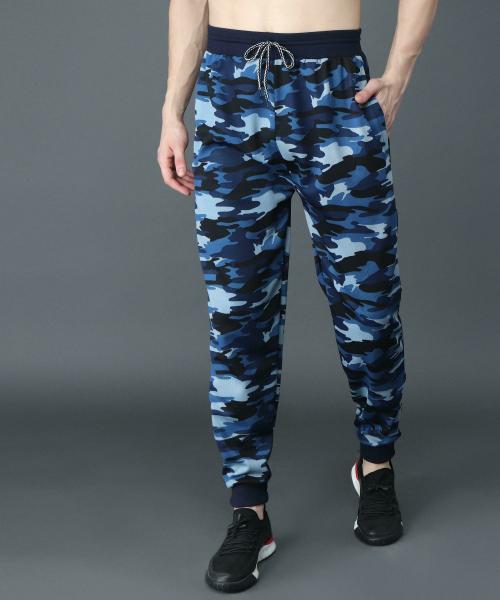 Flying Walker Men Multicolor Camouflage Polyester Track Pants (M)