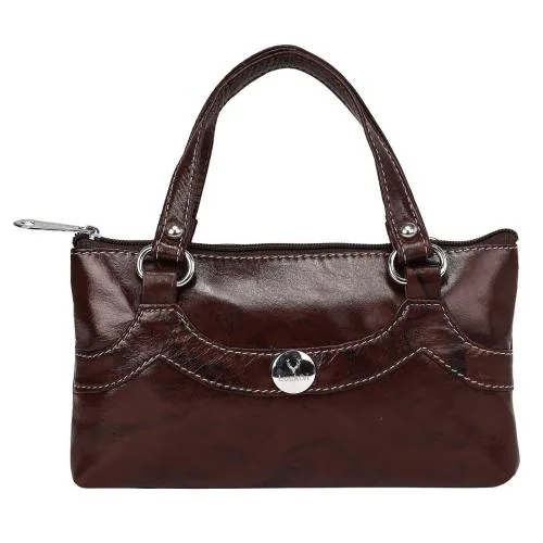LuckOn Brown Leather Clutch Bag 029