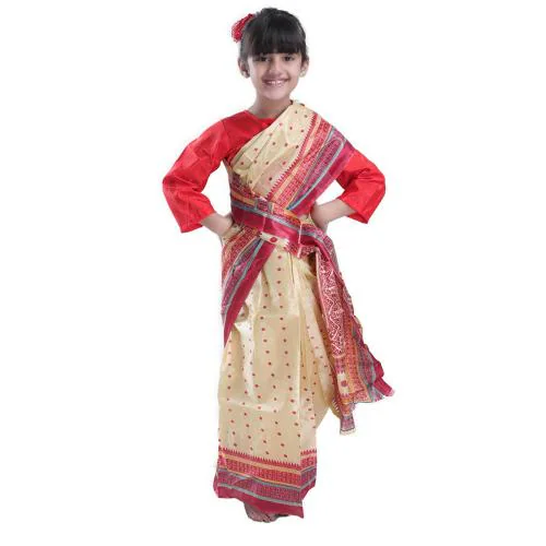 Fancydresswale Girls Cotton Assamese Traditional Bihu Dress Fro (Adult)