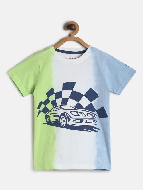Tales & Stories Boy's Multi Cotton Printed T-shirt