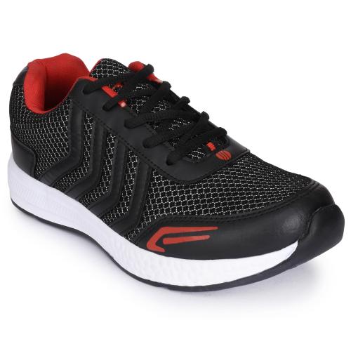 Action ESP-108 Men's Black-Red Mesh Leather Running/Gym/Walking/Sports Shoes