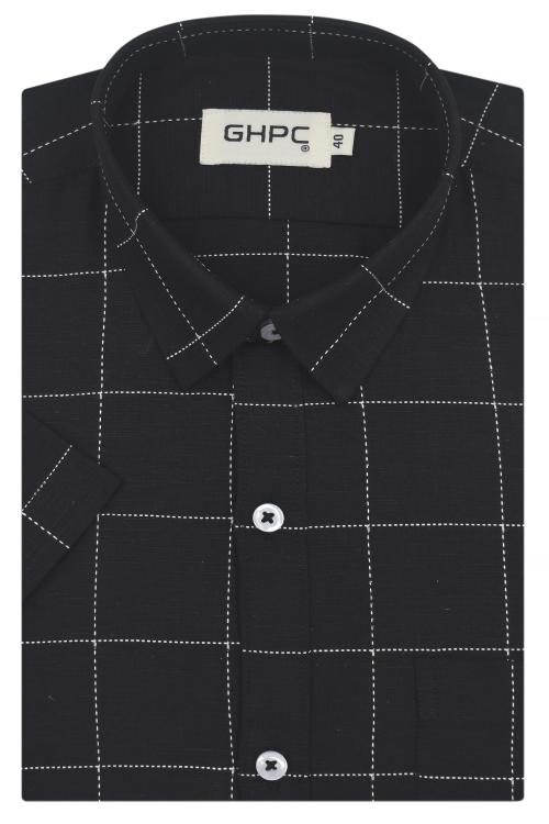 GHPC By Arihant Men's 100% Cotton Big / Buffalo Checks Half Sleeves Regular Fit Formal Shirt
