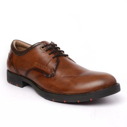 Buckaroo: PARAMOUNT Crumbled Nappa Leather Tan Casual Shoes For Mens