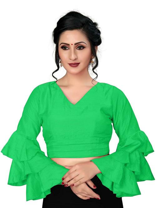 Amrutam Fab Women Green Silk Blouse