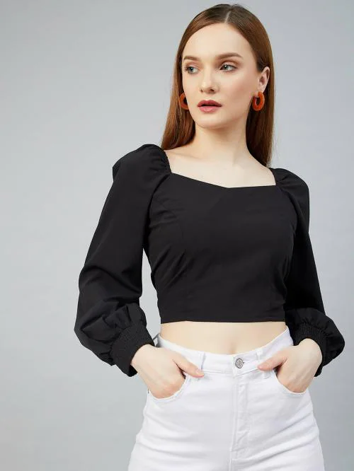 Rare Women Black Printed Top