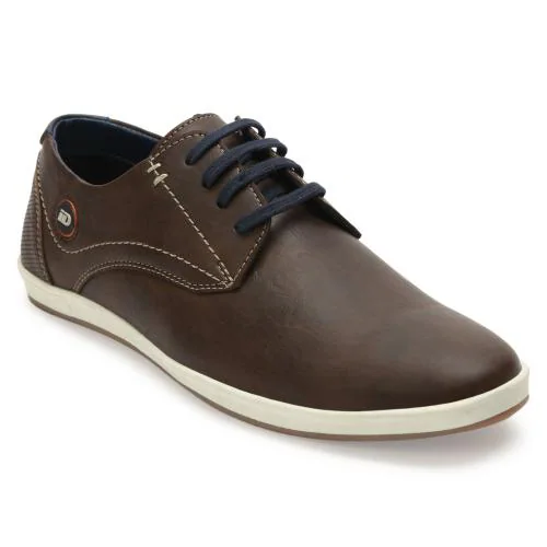 ID Men's Brown Lace-Up Casual Shoes