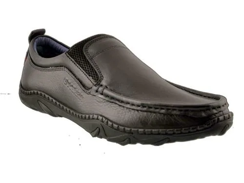 Buckaroo: BROOS Genuine Leather Black Casual Shoes For Mens