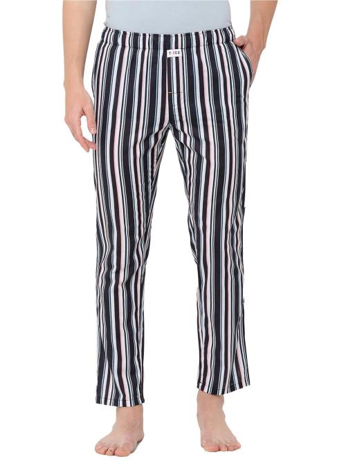 Evolove Men Pink Printed Cotton Pajama Loose Fit With Pockets (2Xl)