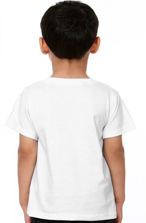 Oll In One Destination Boys White Printed Poly Silk Round Neck Tshirt (10-11Y)*