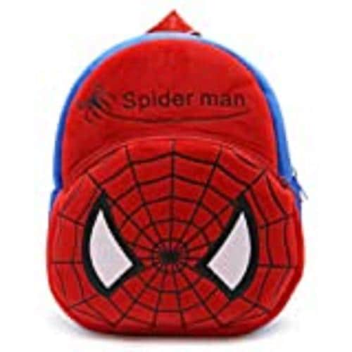 Heaven Decor Spider man Soft Velvet Kids School Bag Nursury Class To 5 ( Size - 14 inch )