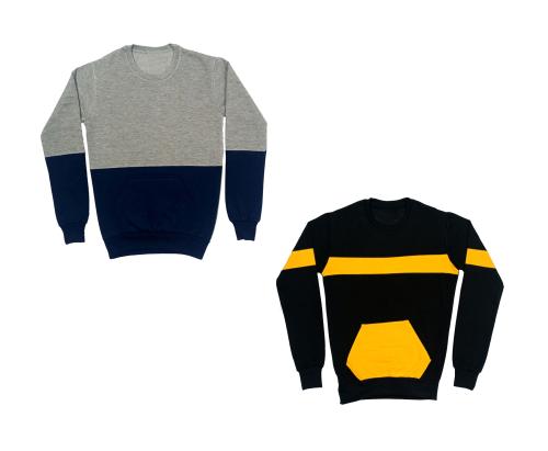 IndiWeaves Boys Soft Fleece Warm Solid Sweatshirts for Winters [Pack of 2]