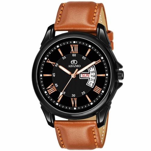 ADAMO Designer Black Dial Day & Date Men's & Boy's Watch 845NOL02