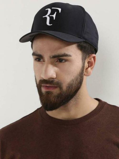 Babji Men RF Black White Logo Stylish Baseball Cap