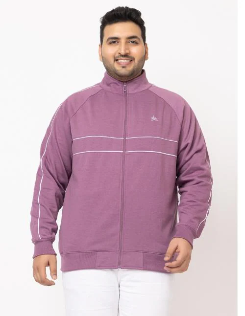 YHA Men's Regular Fit Plus Size Zipper jackets Mauve