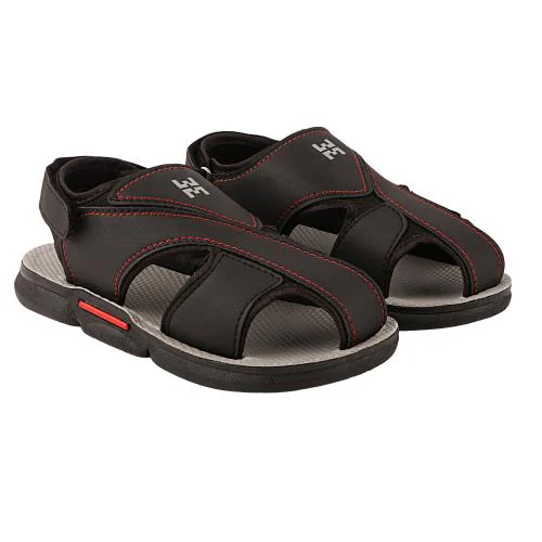 AIR FAX Latest Design Kids Boys Floater Casual Wear Outdoor Valcro Sandal (MAYBACH_BLACK_10)