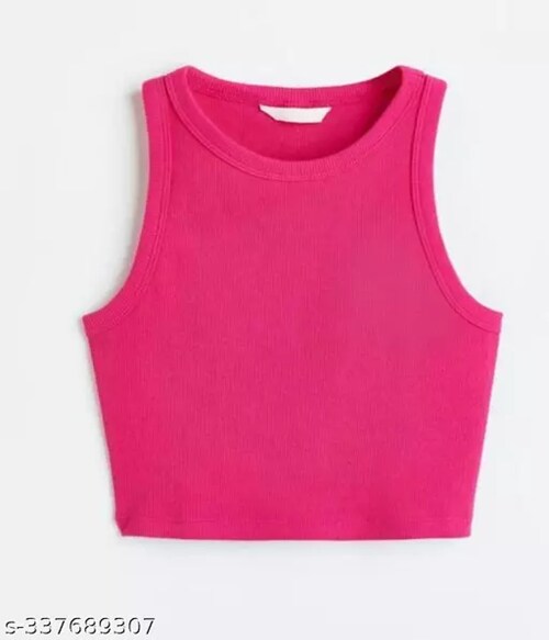 ANANTADRISHTI CREATIONS SSG NEW CAMI TANK TOP PINK-Size-L-Pink