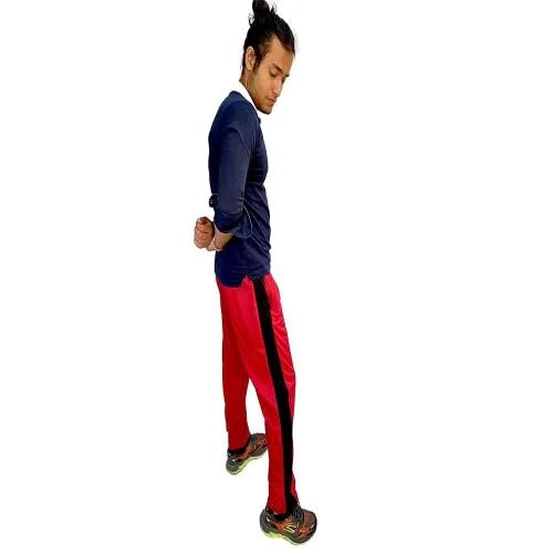 The Yogis Men's Track Pant Fit Lycra Regular Lower Night Pant Sports Regular Size - X-Large Red