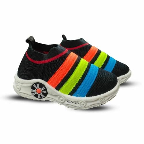 Brofoot Kids Casual, Sports and Running Shoes for Boys and Girls Black Multi Chuchu