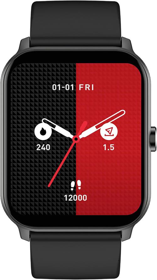 Minix MXT-FW27-Vega-Lite 1.69 inch Bluetooth Calling Watch with Voice Assistance Black Strap Square Smartwatch for Men and Women