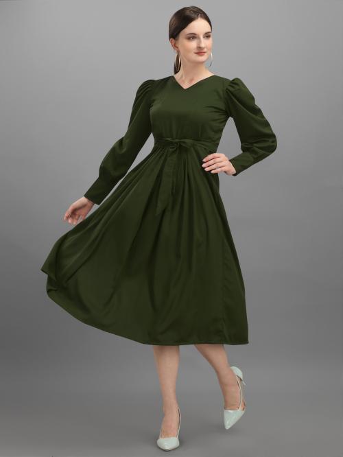 KC KEDARNATH CREATION Women's Mehndi Maxi Dress Mehndi-S