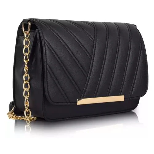 Travelling Stylish Fancy Chain Strap Crossbody BLACK Sling Bag For Women 10 L/Girls black sling bag