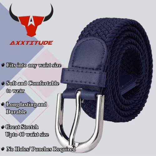 AXXTITUDE Men & Women Casual Canvas Belt (Blue)