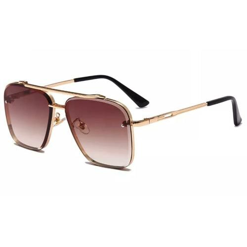 ELEGANTE UV Protected Square Brown Sunglasses For Men And Women