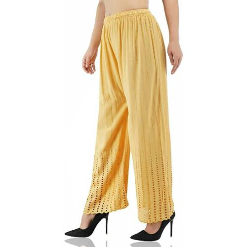 Atlara Women's Plazo Palazzo Pant Chicken Art Work Rayon Plazo (2XL to 4XL)