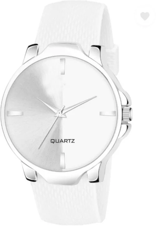 Bolun Analog White Dial White Strap Watch For Men