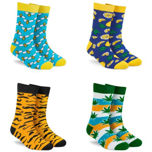 Dynamocks Men's and Women's Combed Cotton Crew Length Socks (Pack of 4) (Multicolour, Free Size)