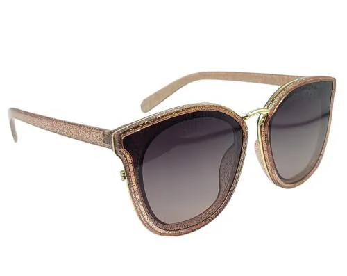 Kitty Cat Oversized Cateye Designer Golden Glittery Color Style Polarized UV400 Protection Lens Lightweight Full Rim Frame Sunglasses Goggles For Men & Women