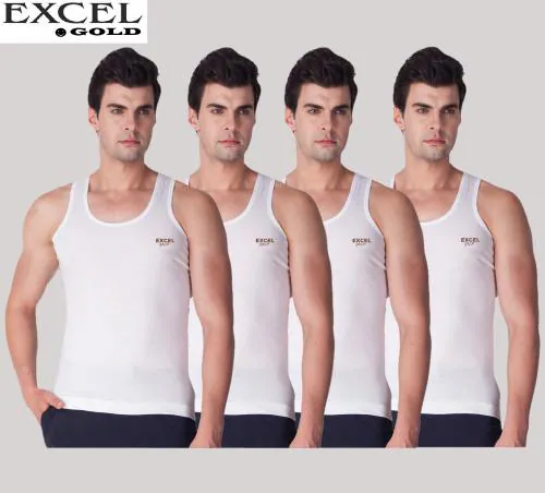 Sasta Sales Vest For Men | Sleevless Multicolor Vest| Men's Cotton sleeve-less Vest |white ganji | white sando ganji| Pack of 4||