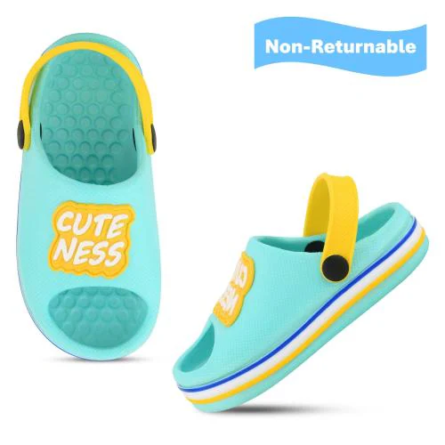 ONFEET Kids Stylised Comformtable Lightweight CuteNess Typographic Light Green Casual Clogs for 15 Months to 3.5 Years Boys/Girls/Toddler/Infant/Babies